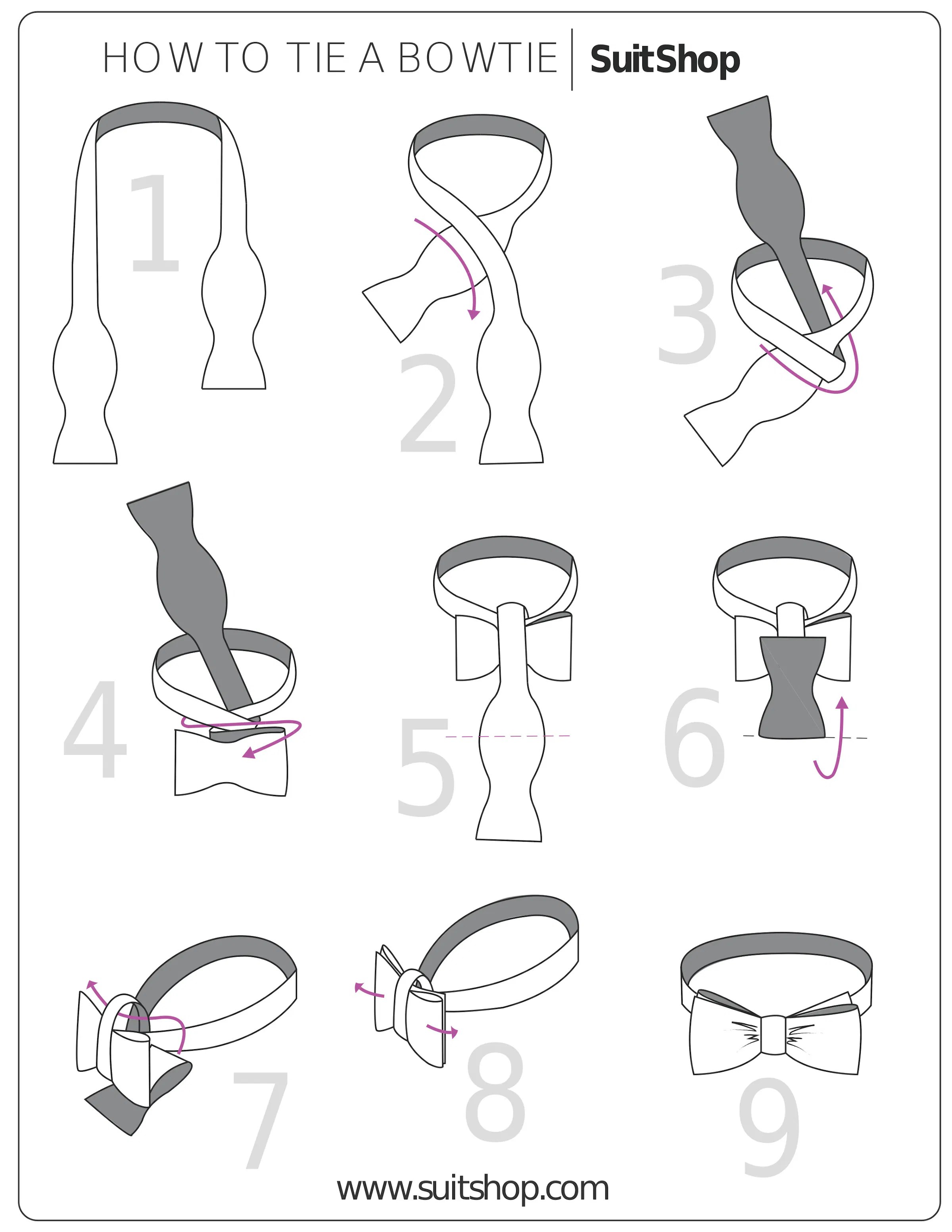 Illustration of How To Tie A Bow Tie