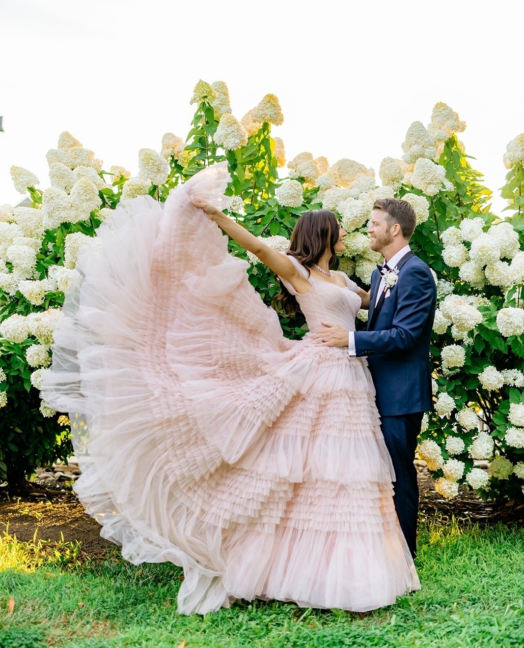 Blush pink and navy dress hotsell