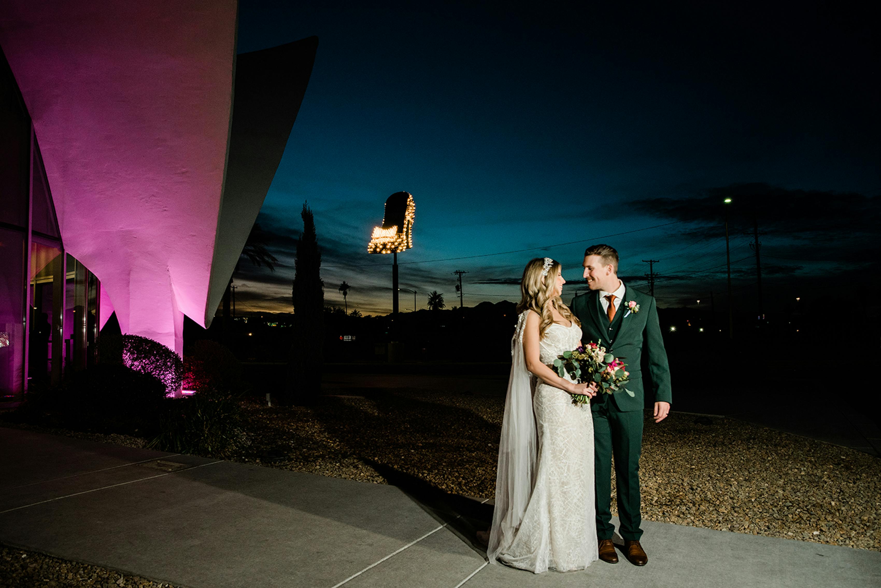 dark green rooftop wedding