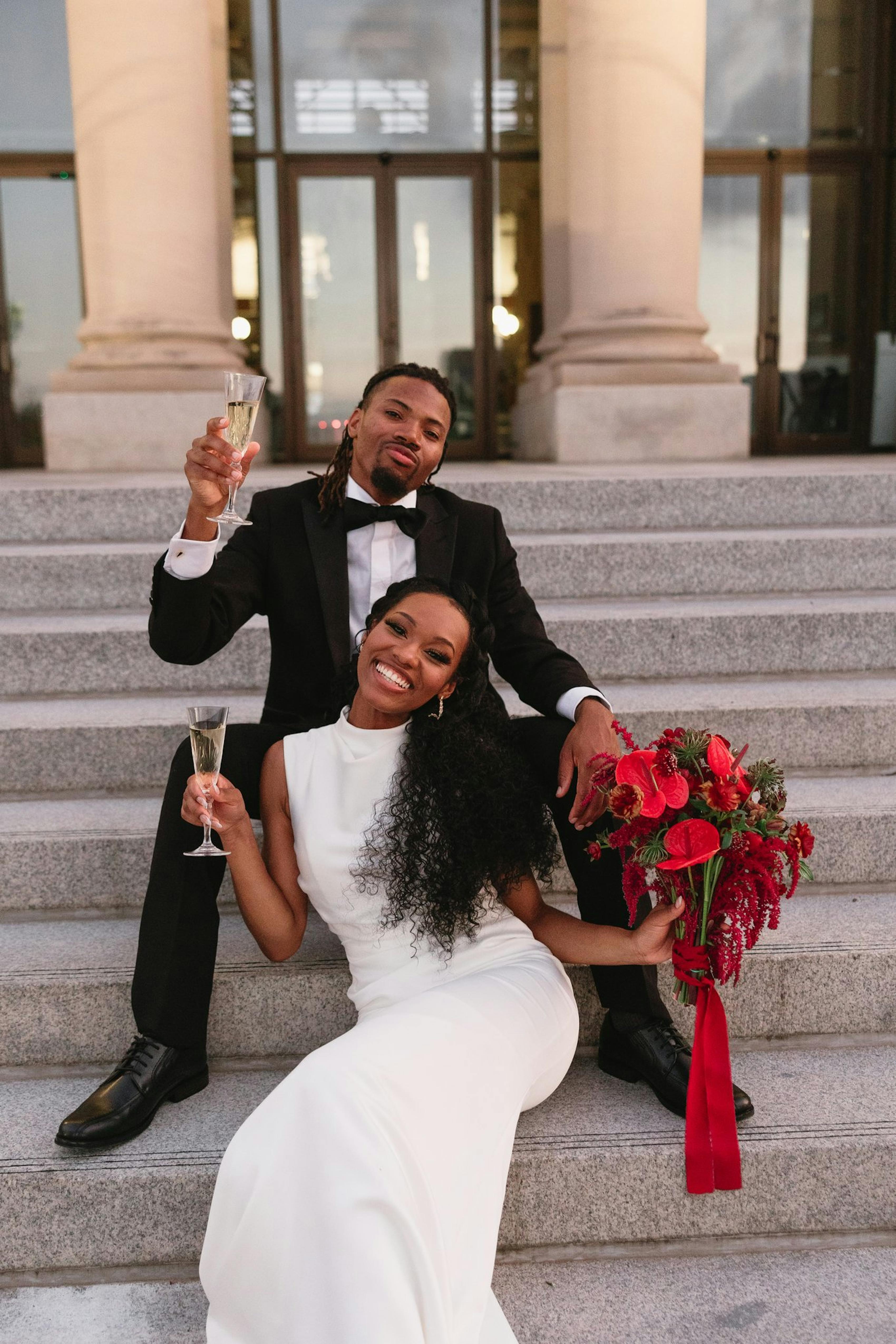 bride and groom private wedding toast