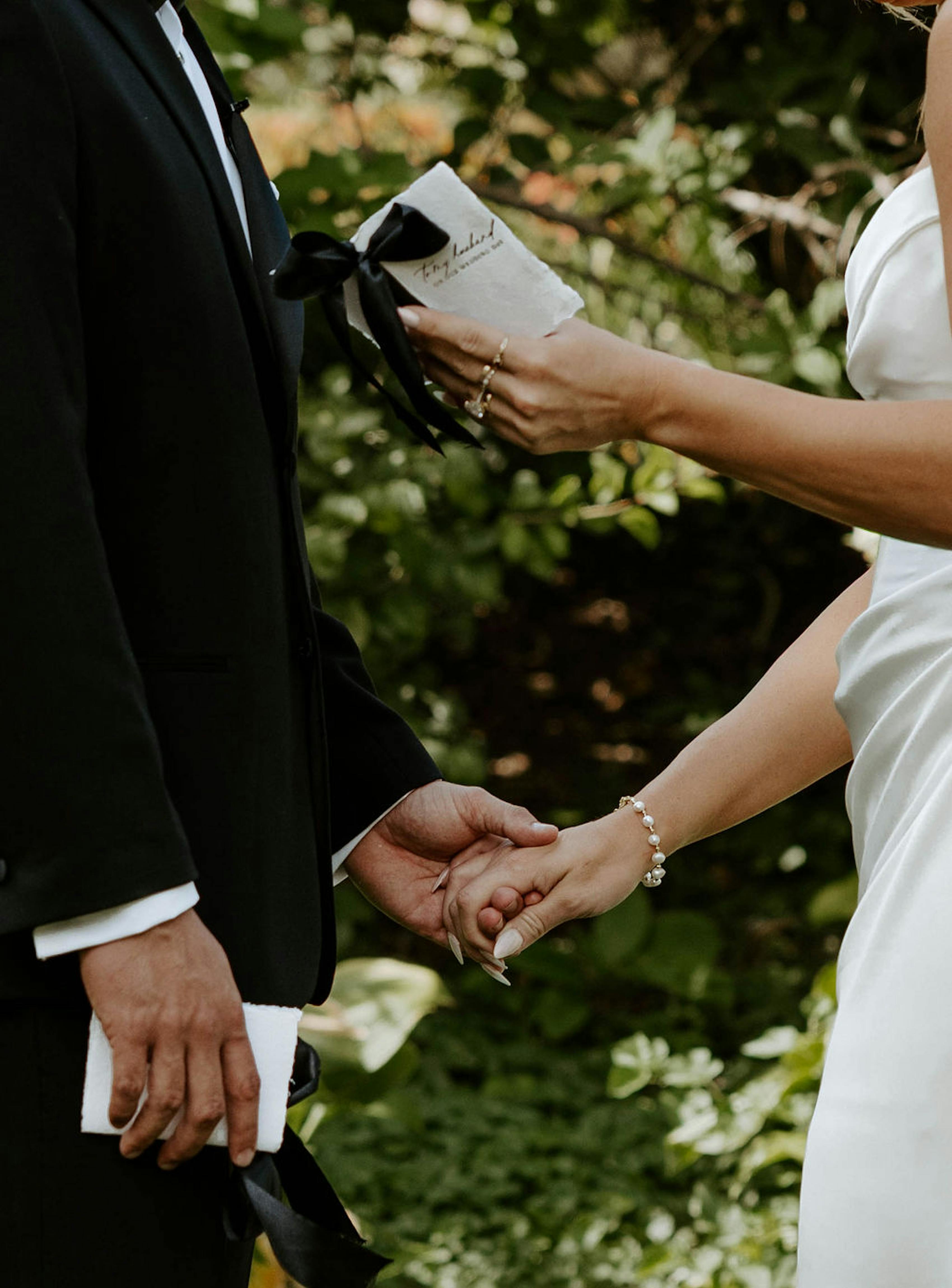 pre-ceremony secret vows for the bride and groom
