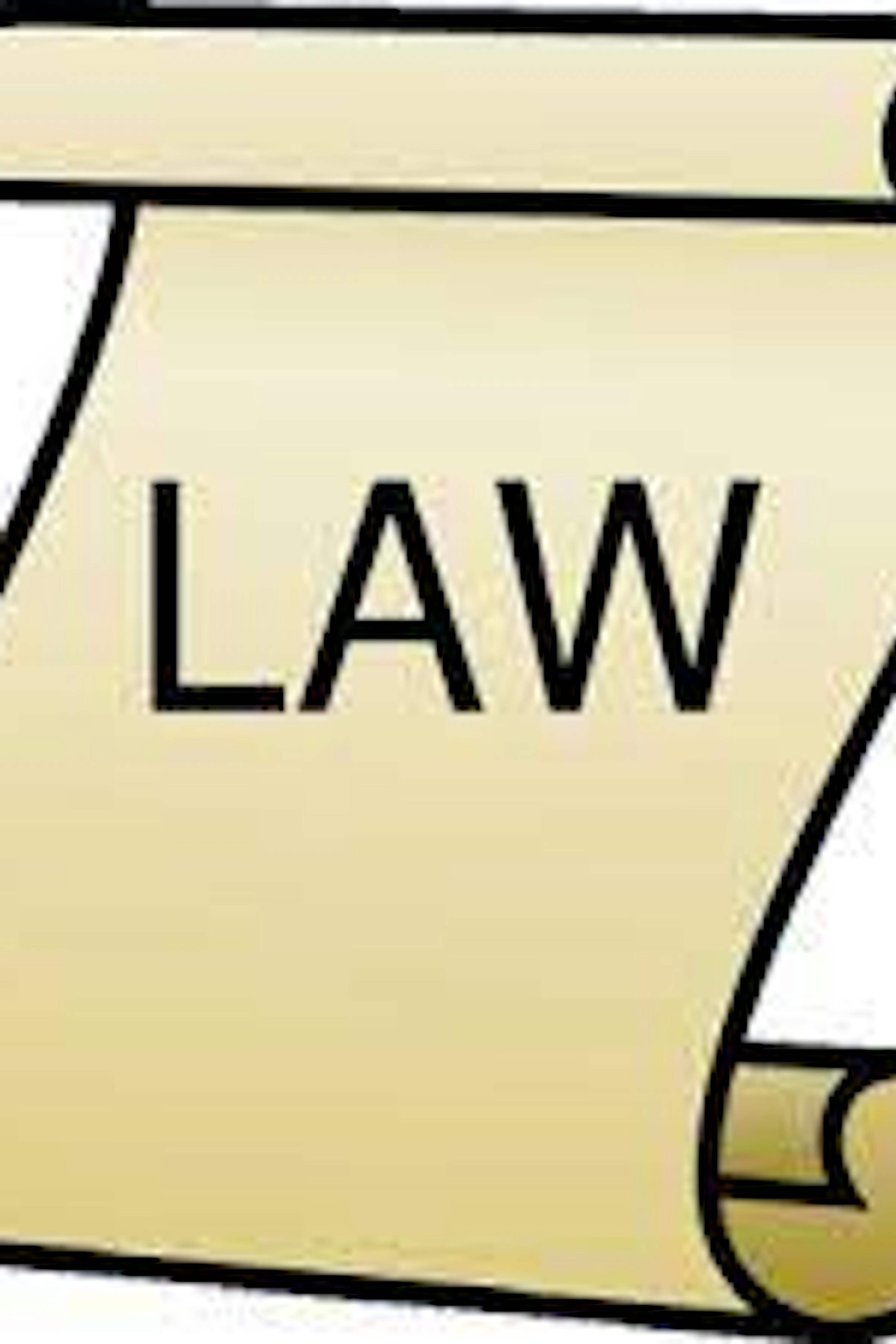 The word "LAW" written on paper