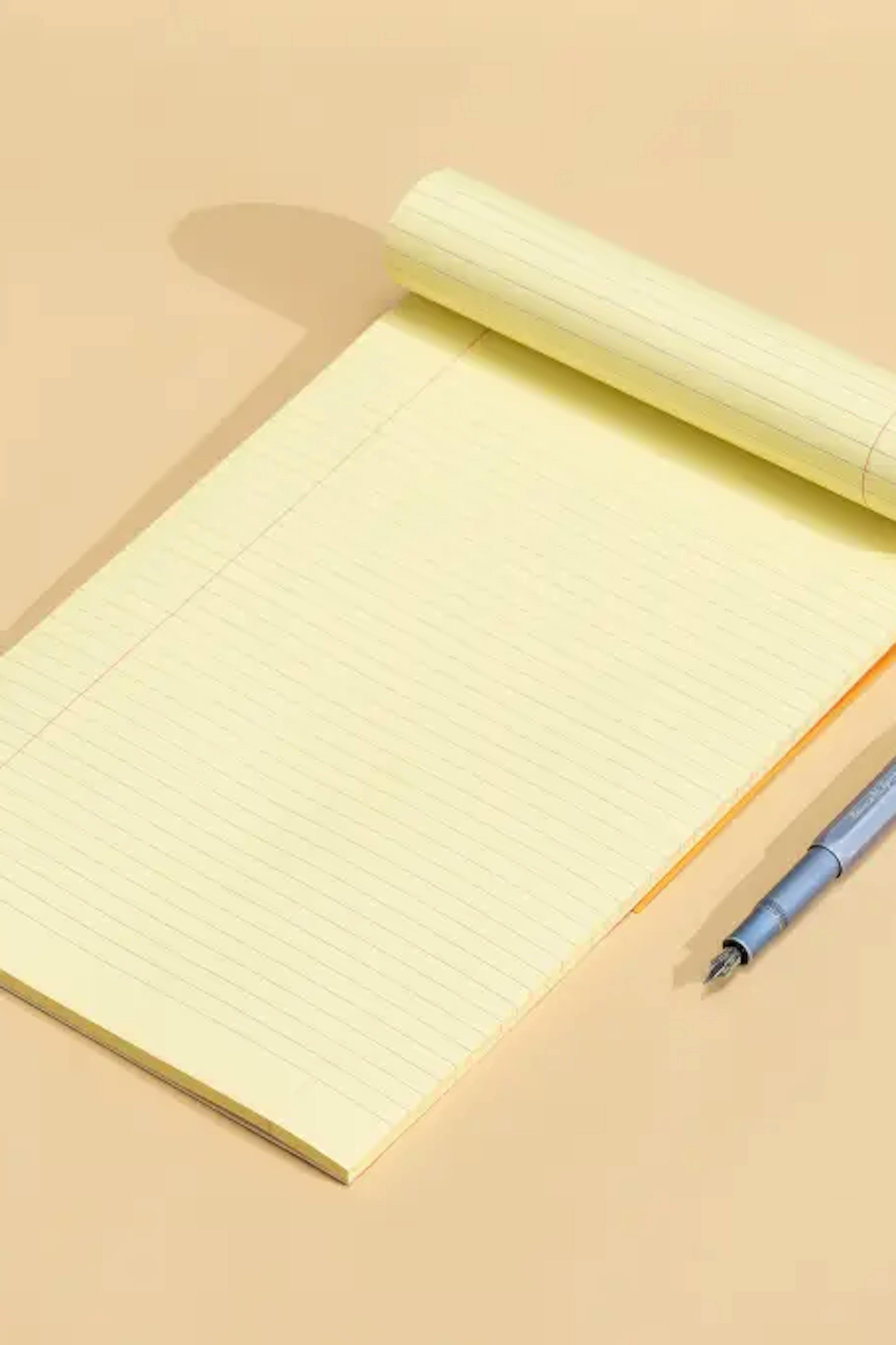 Legal pad and pen