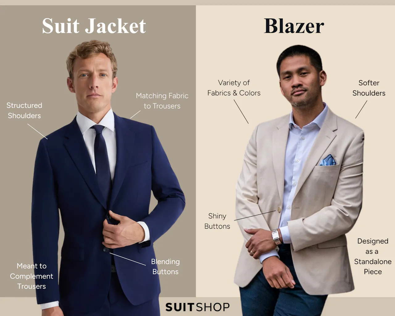 Suit Jacket Vs Blazer Key Differences SuitShop Suit Jacket Vs Blazer Key Differences SuitShop