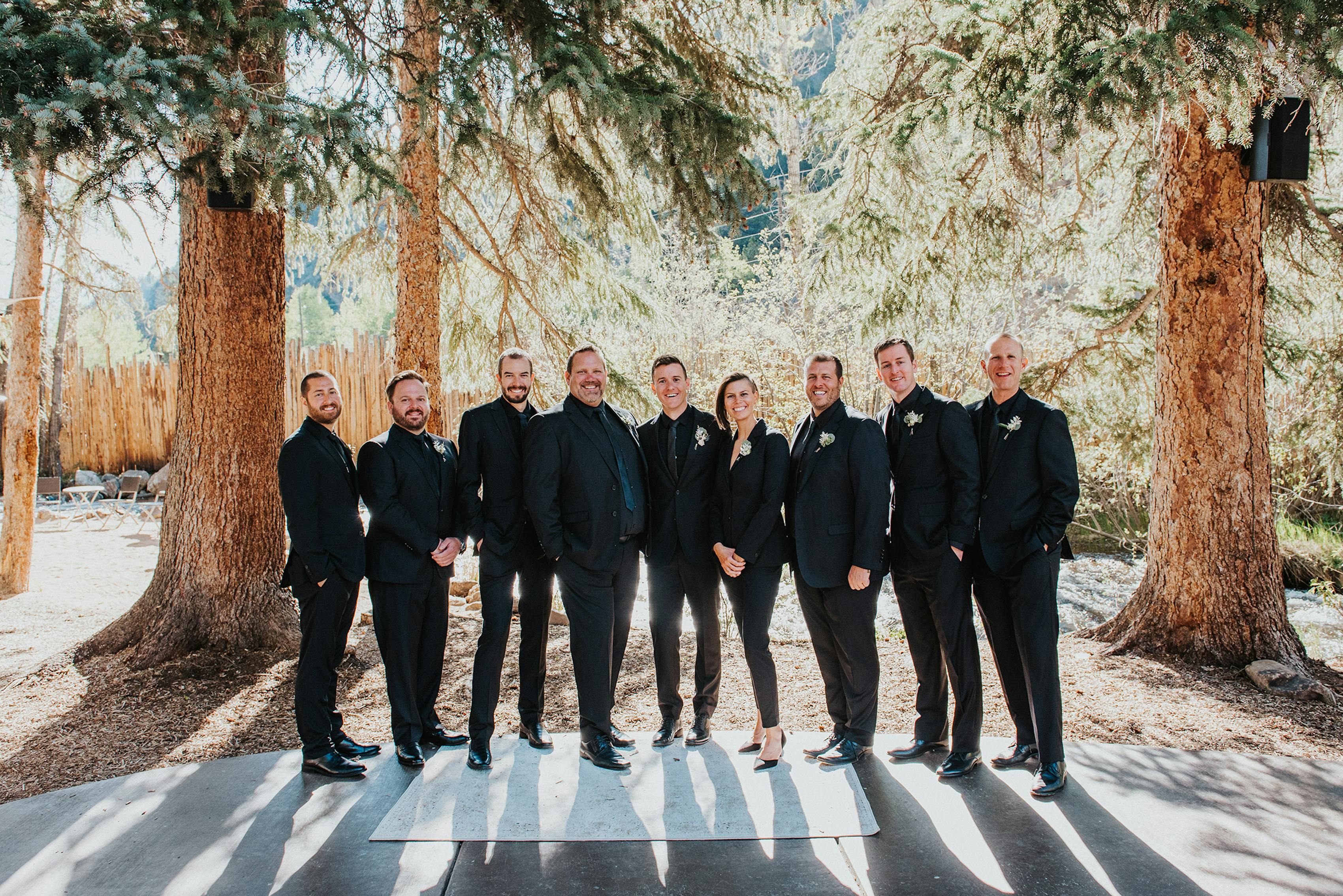 black wedding suits for men and women