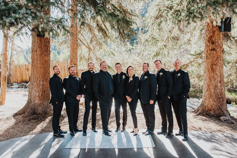 black wedding suits for men and women