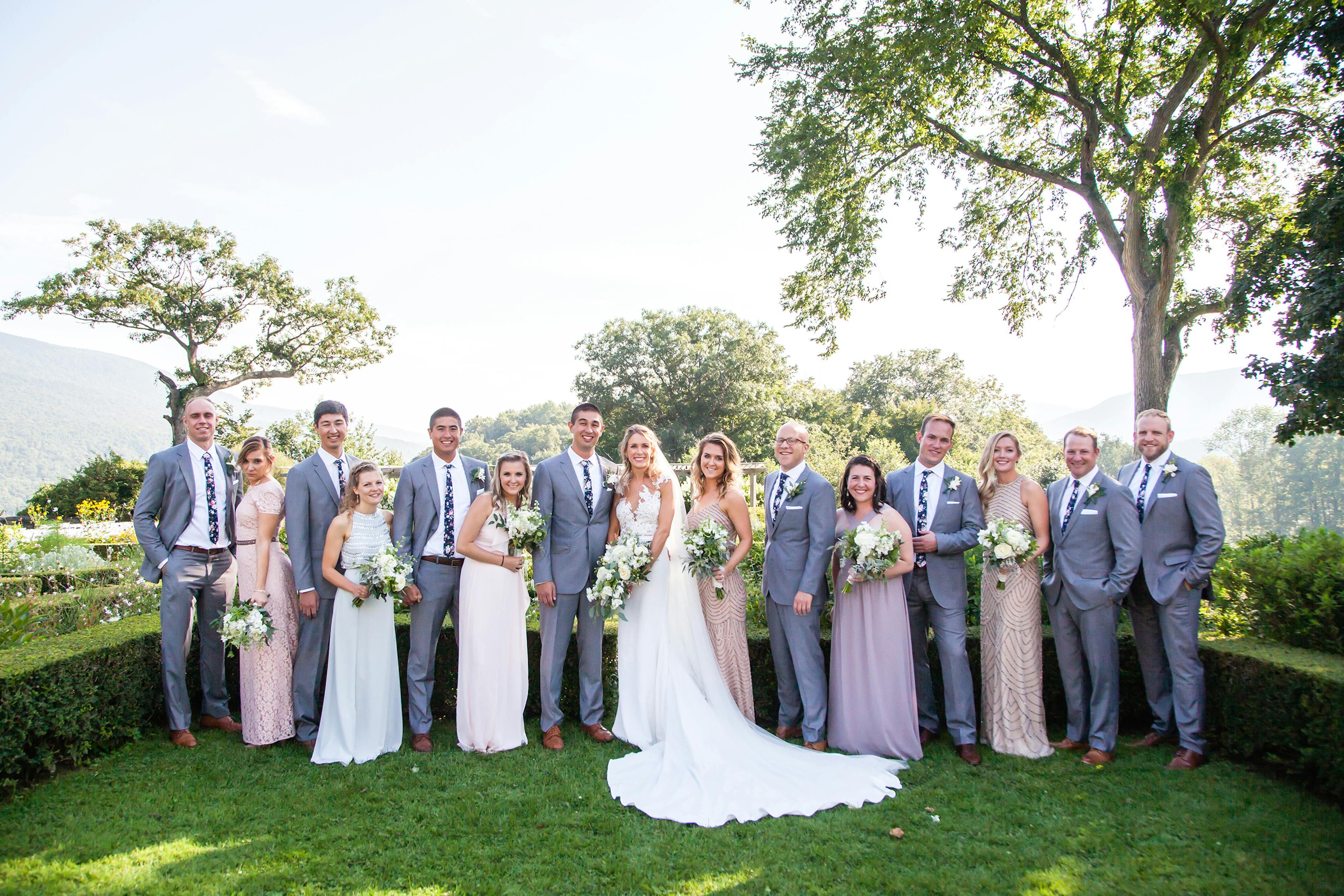Groom in textured gray wedding suit for men