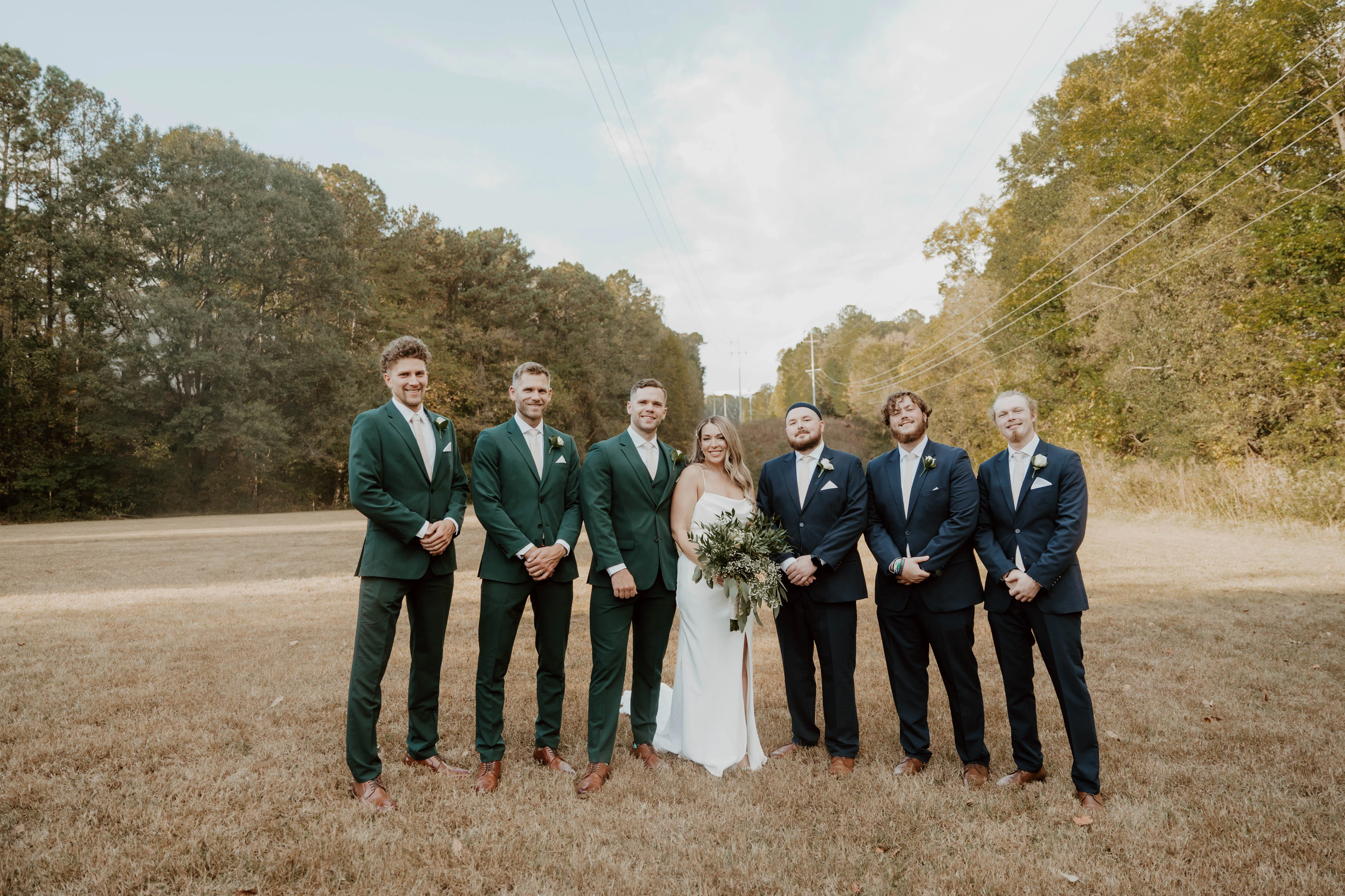 Liudas and Kristen | Champagne and Dark Green Backyard Wedding