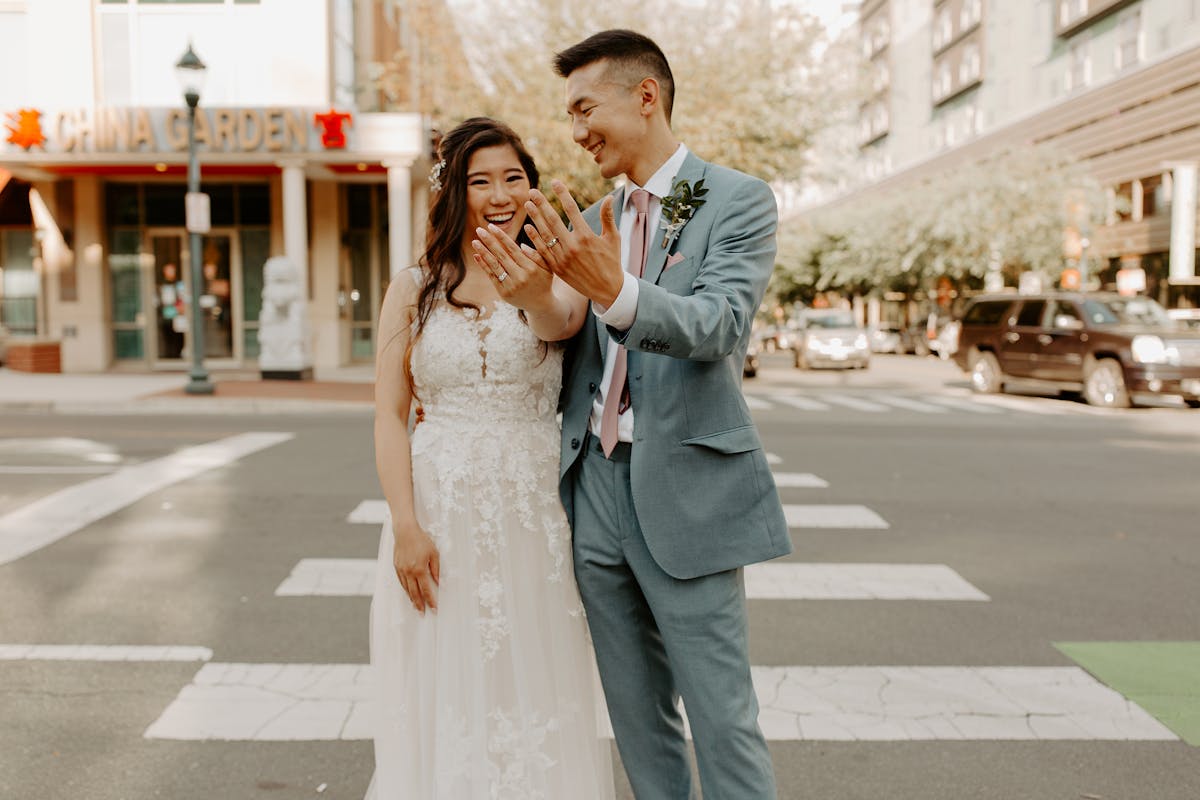 Justin & Judie East Coast Wedding in Blush Pink and SuitShop Light Blue Suits | SuitShop