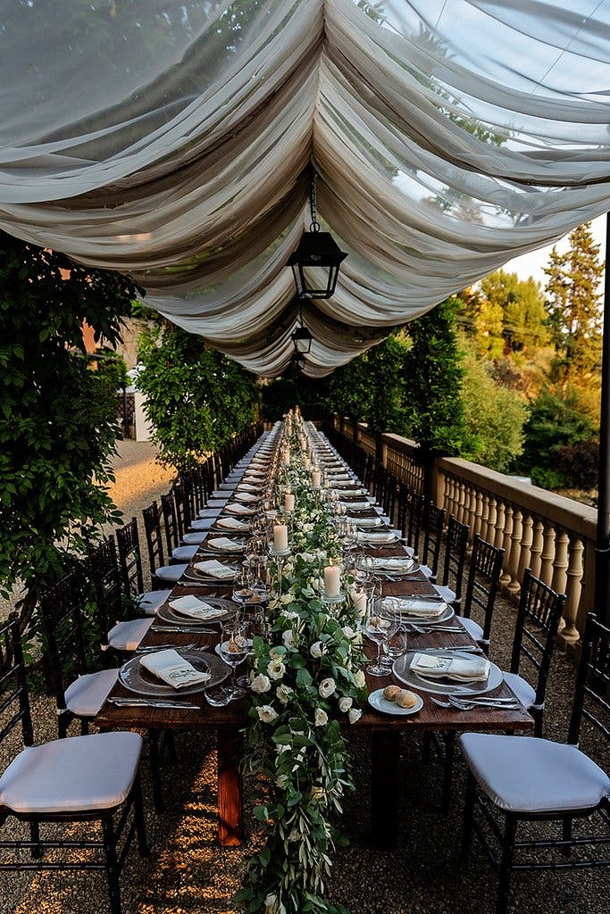 rust wedding table decor