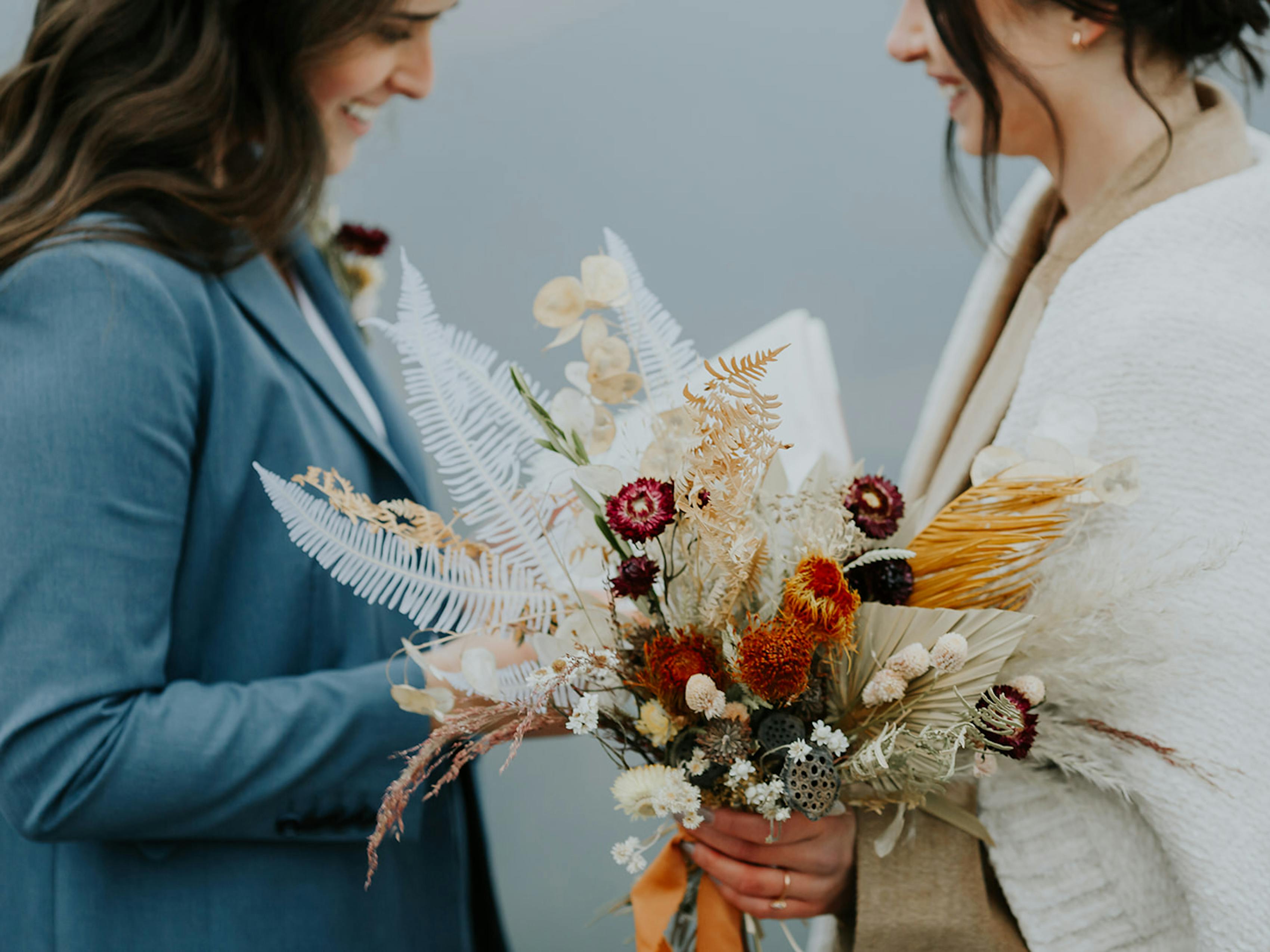 light blue suit real wedding colorado elopement