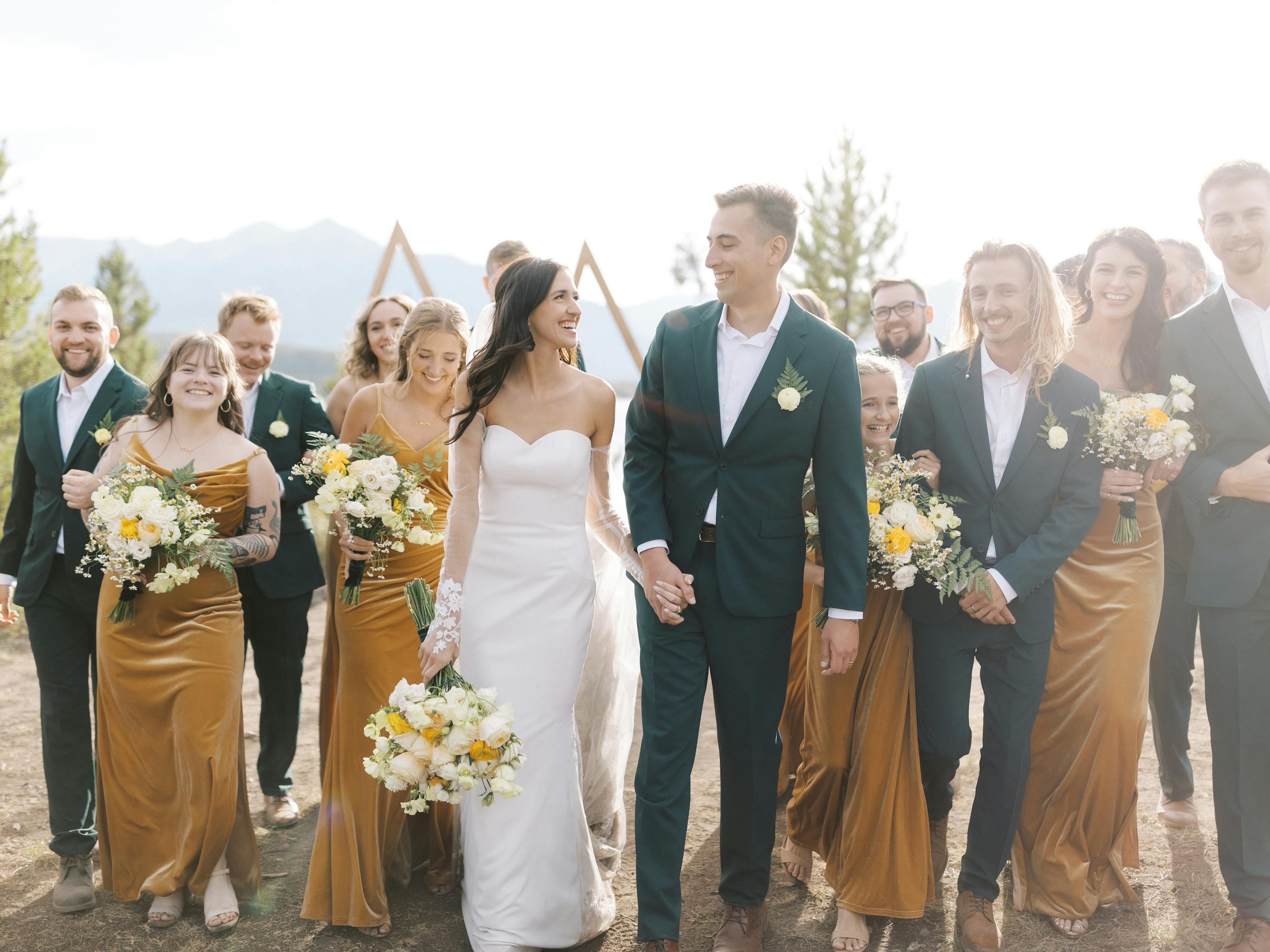 green and mustard wedding color palette