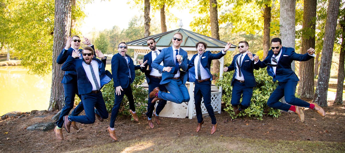 Navy Blue Groomsmen Suits