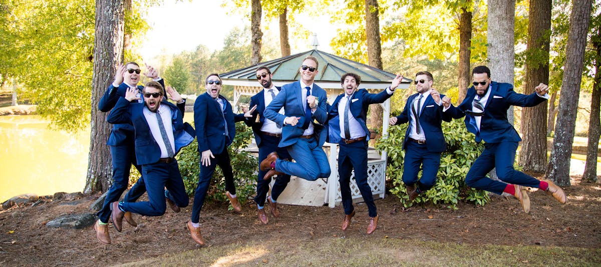 Navy Blue Groomsmen Suits