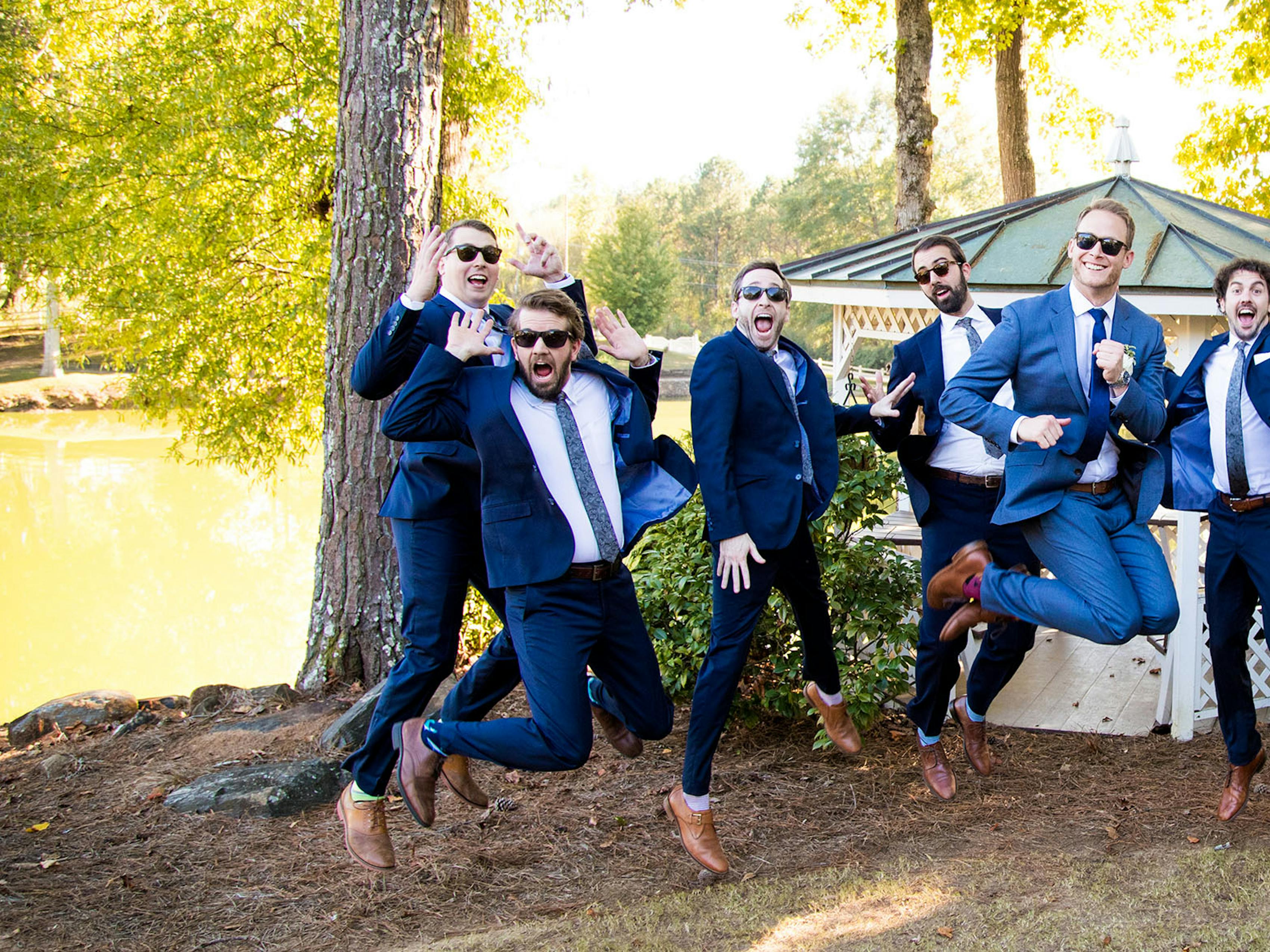 Navy Blue Groomsmen Suits