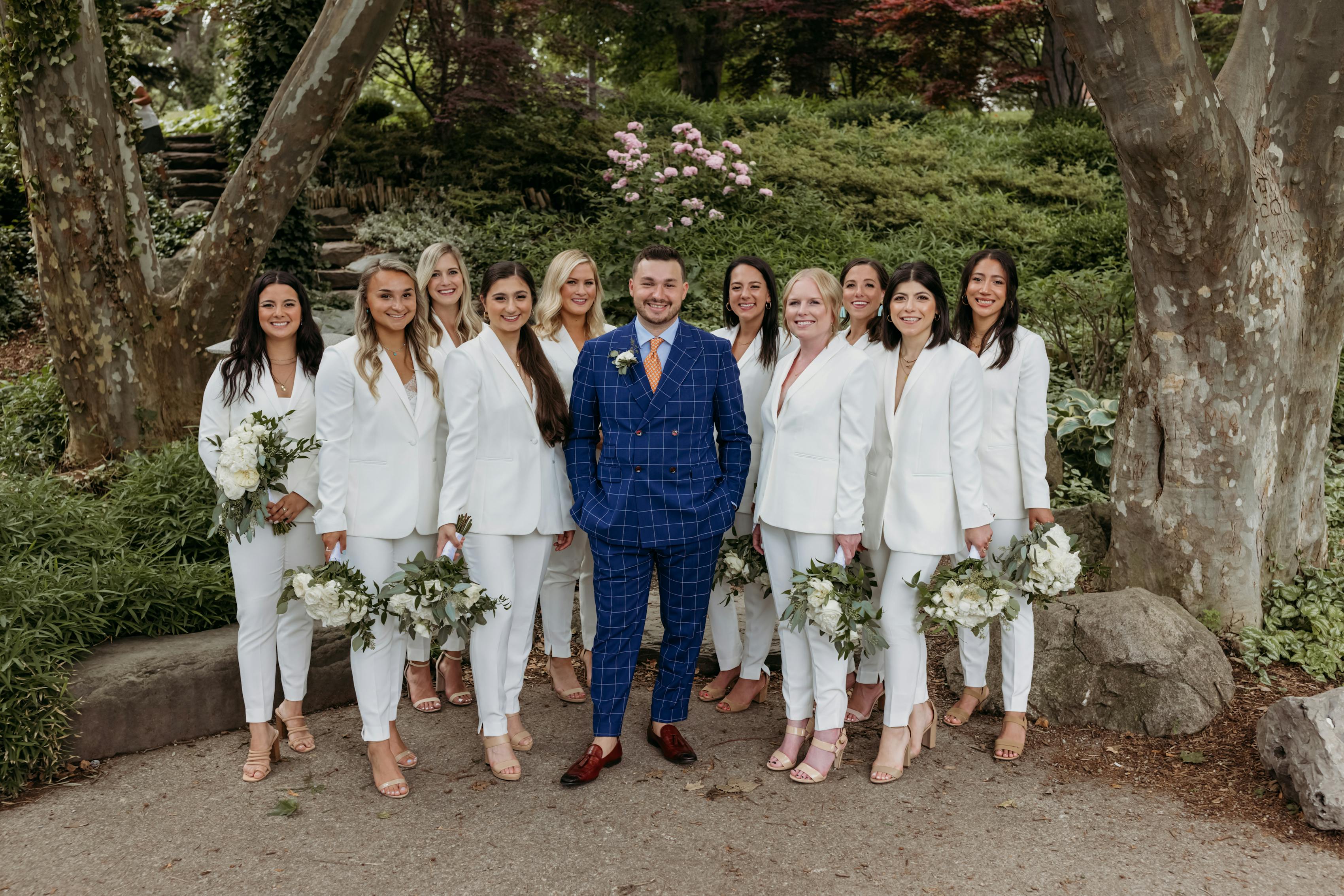 white wedding suits for women