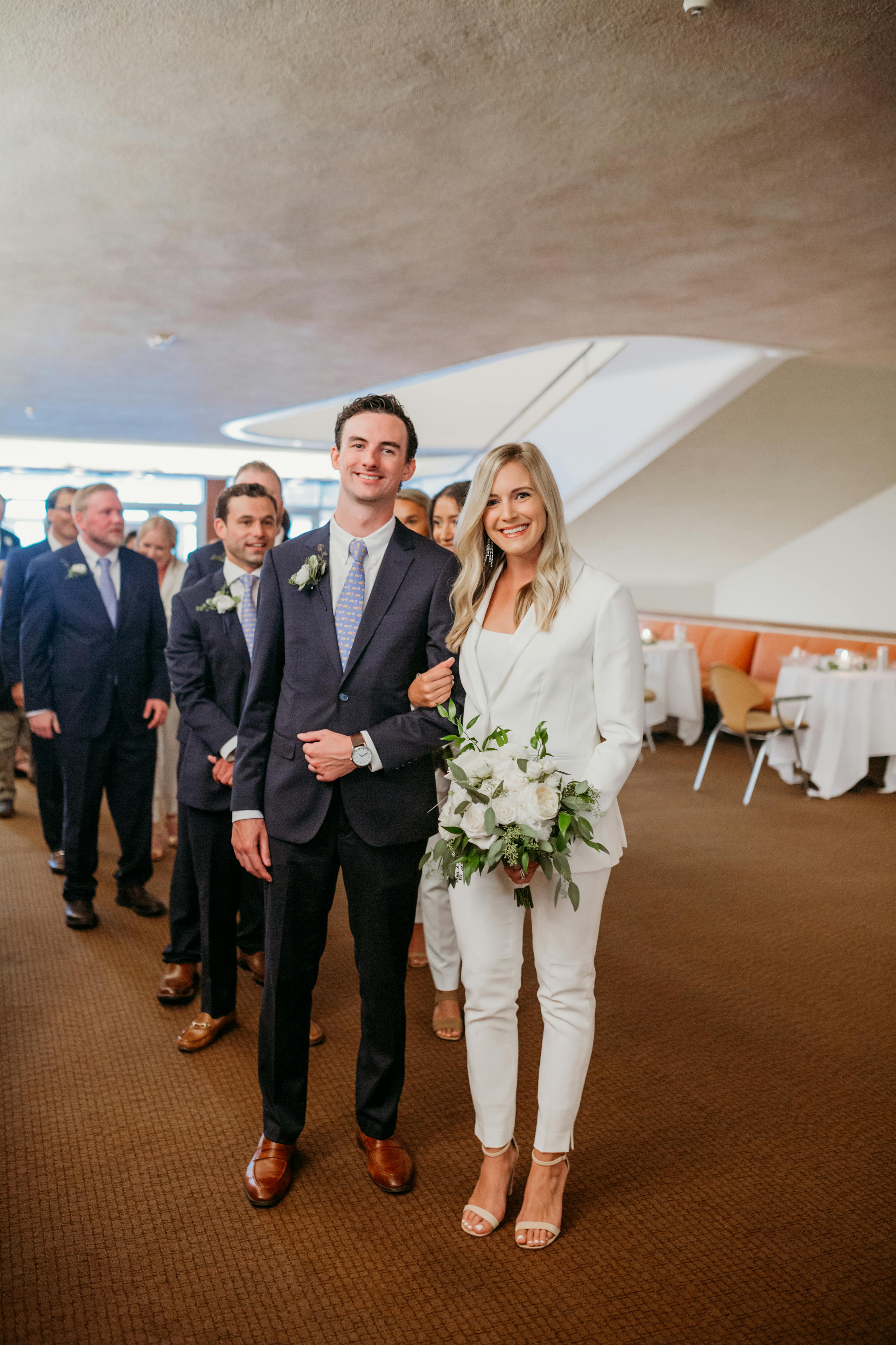 wedding party all in suits