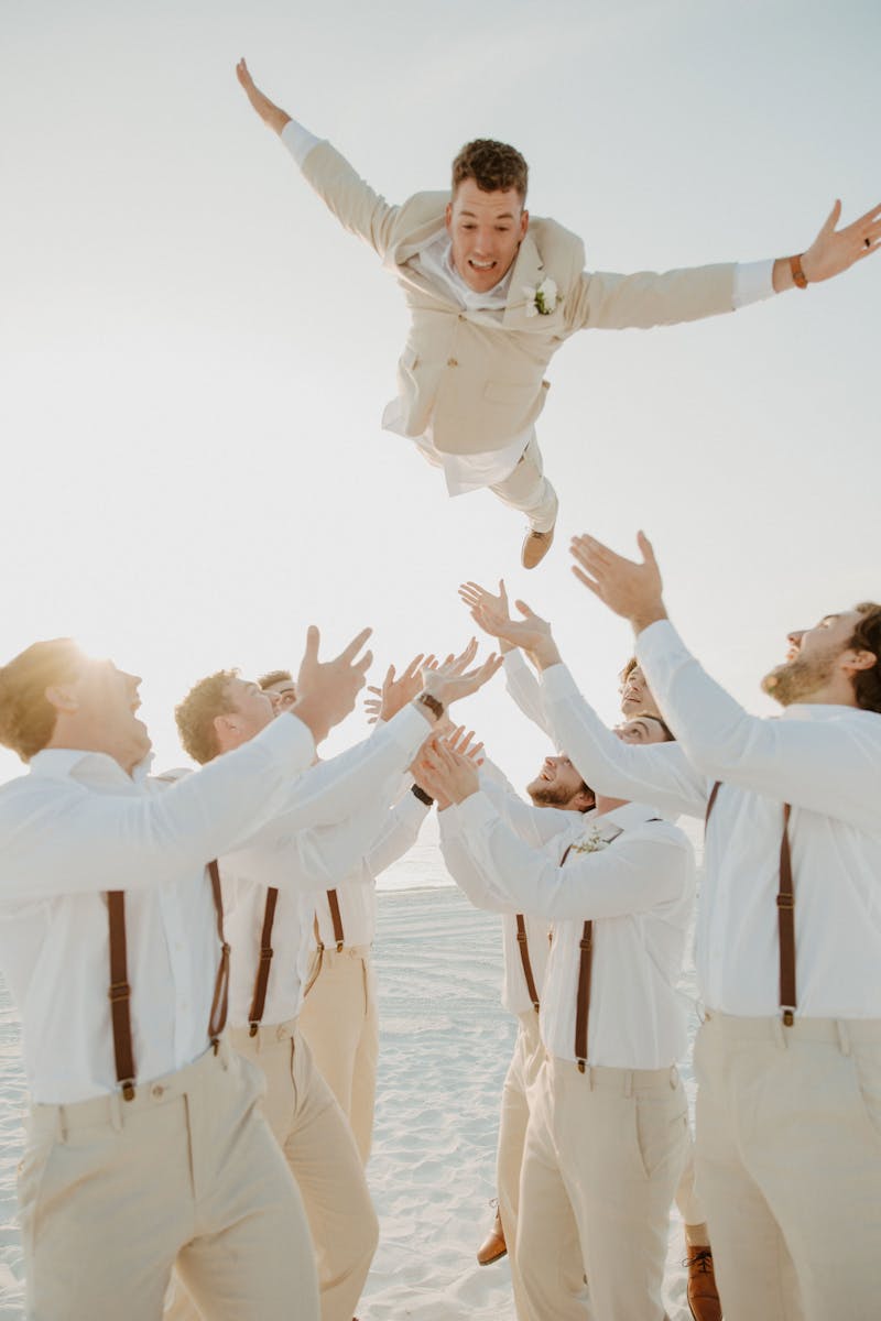 leather suspenders for destination wedding