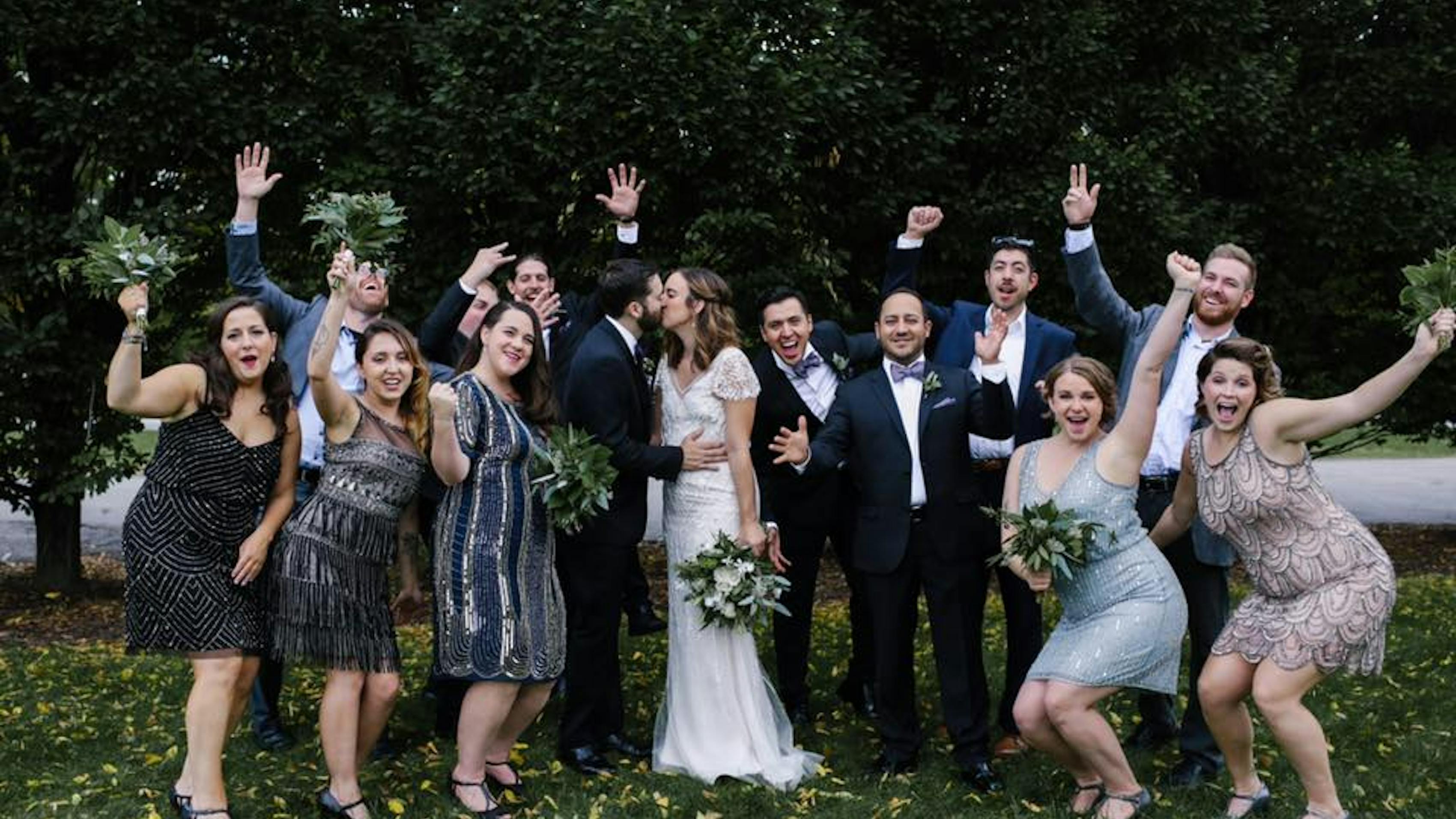 Groomsmen in wedding tuxedos