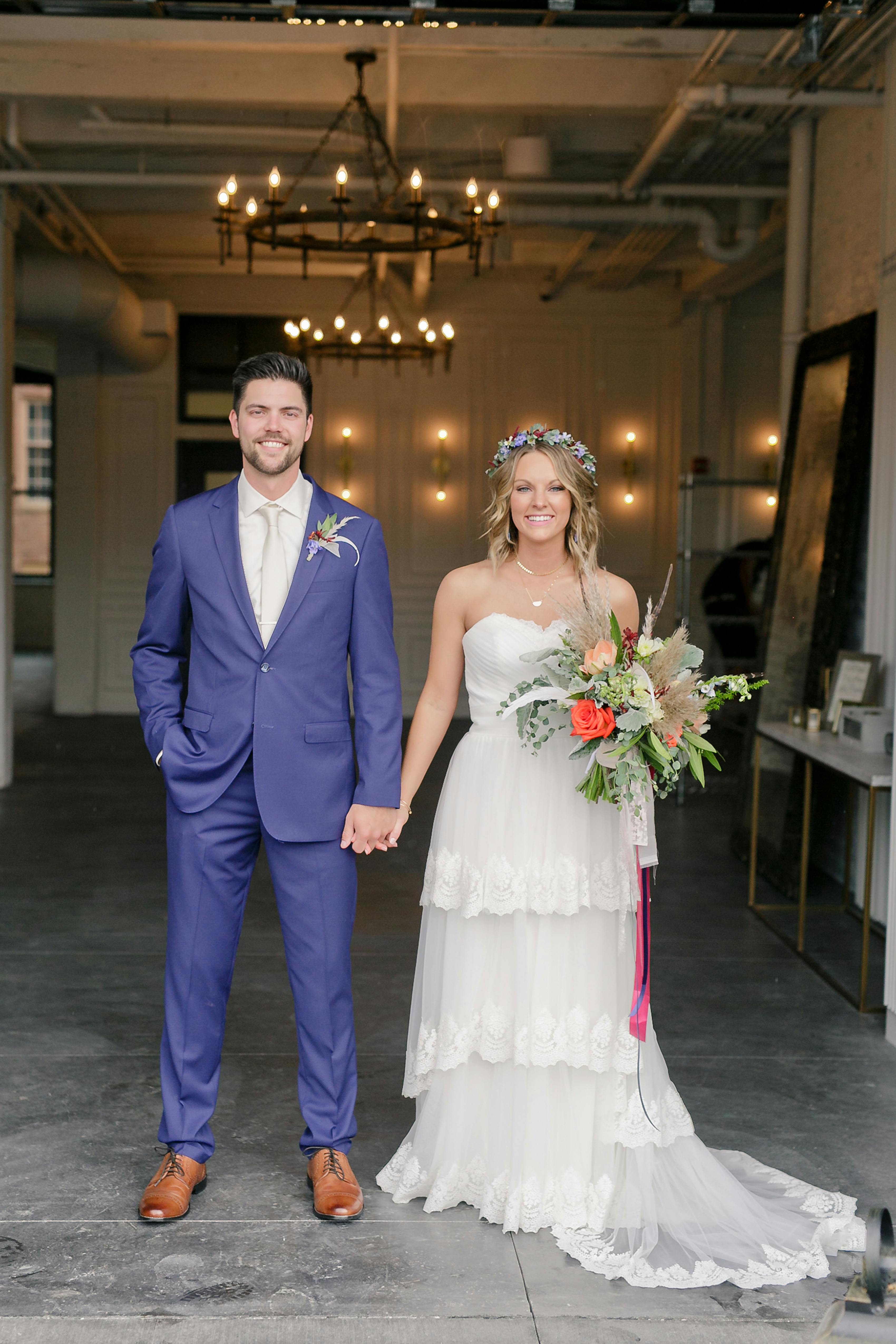 Brilliant blue wedding suits for men