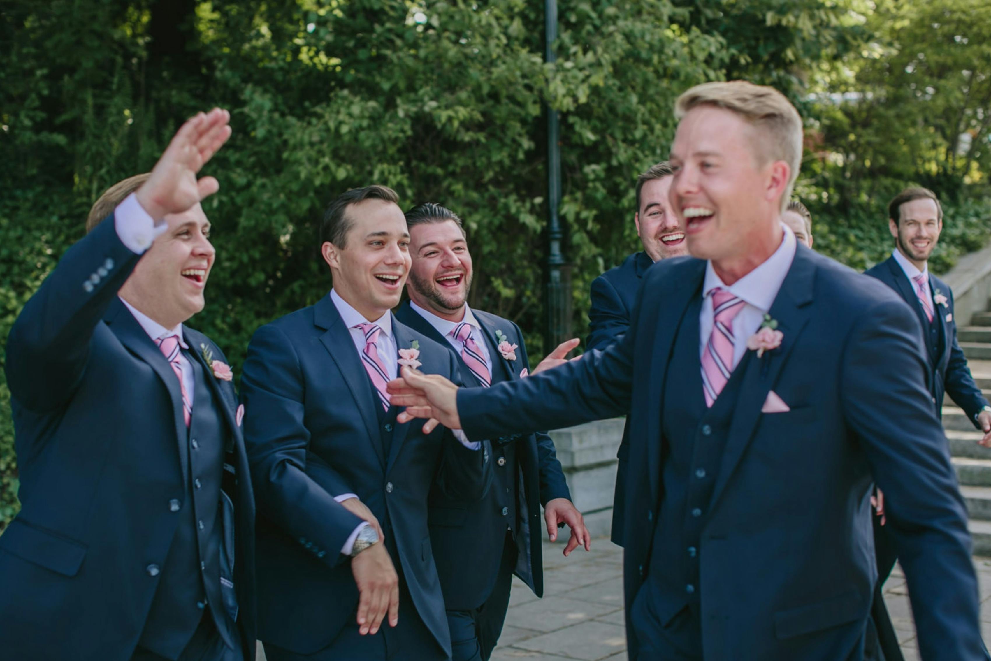 Navy Blue Groomsmen Suits