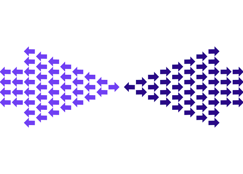 arrows colliding