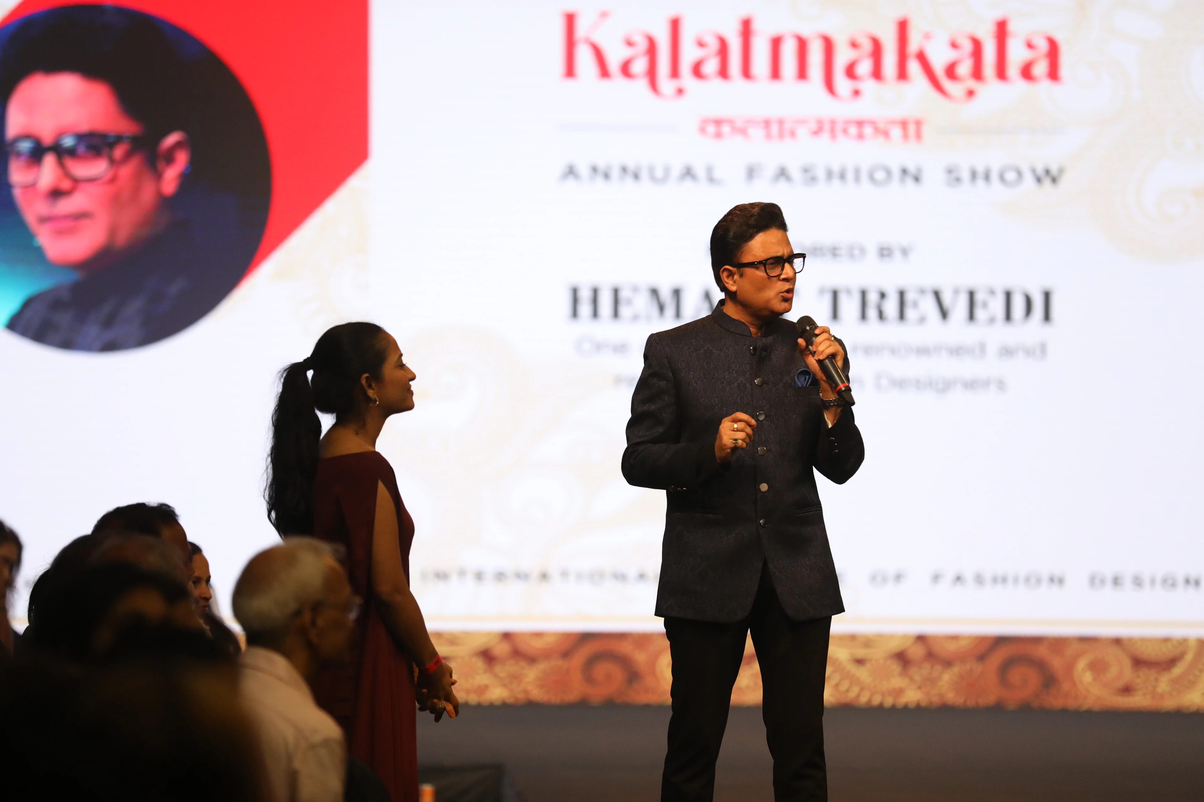 Motivational Talk on the ramp with celebrity designer Hemant Trivedi