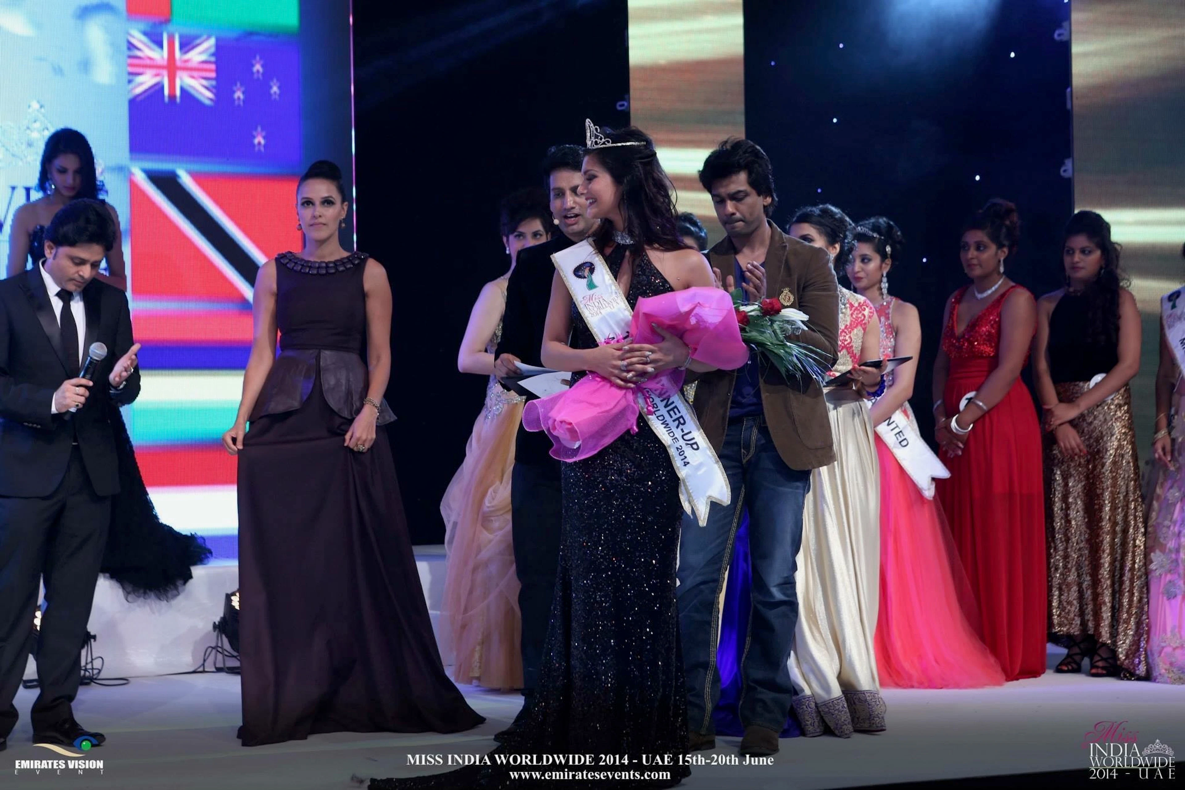 Sundeep Kochar as a Jury member in Miss India Worldwide 2024 with Cricketer Harbhajan Singh, Actor Neha Dhupia 