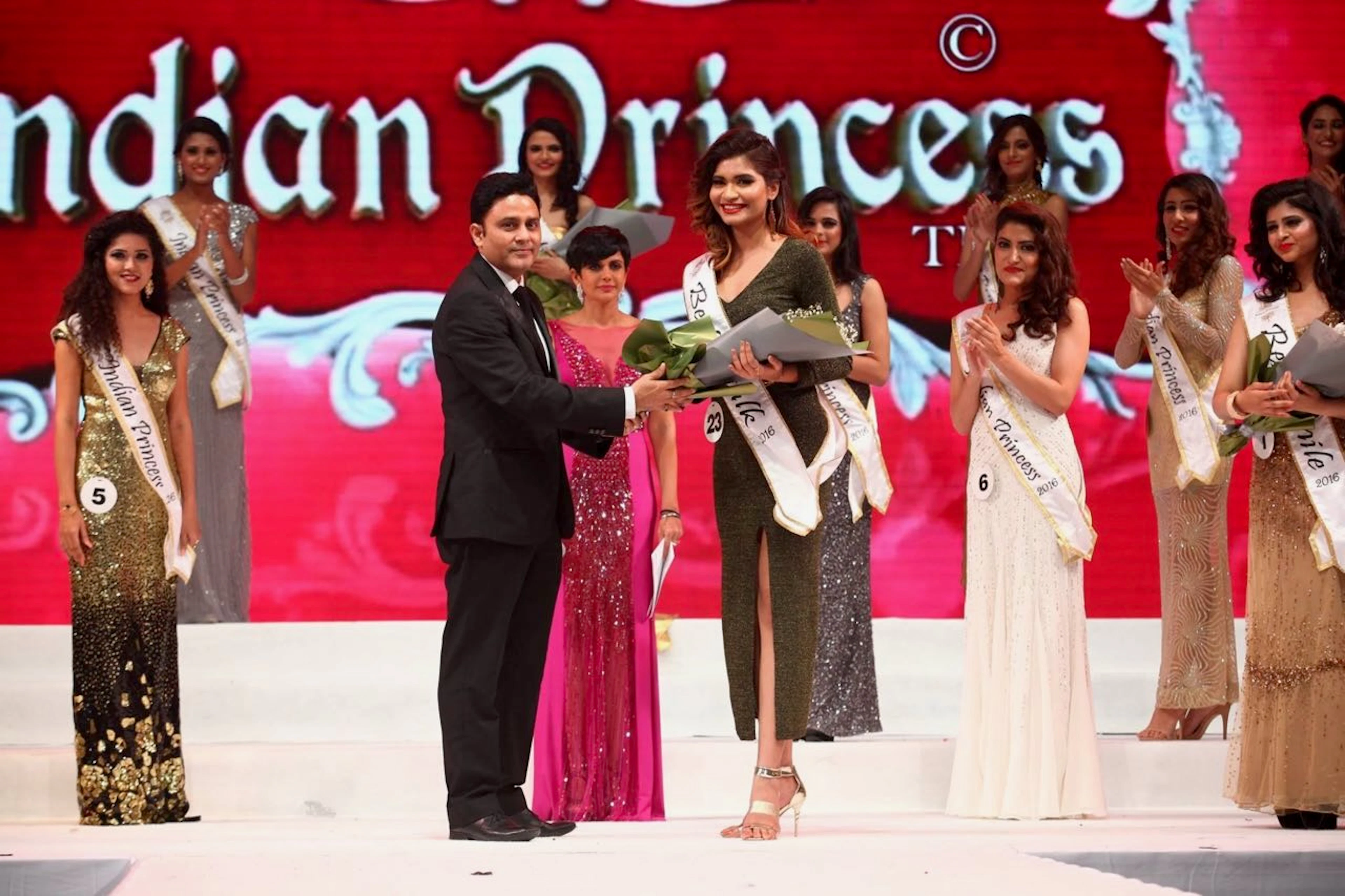 Crowning Indian Princess in Dubai with actor Mandira Bedi