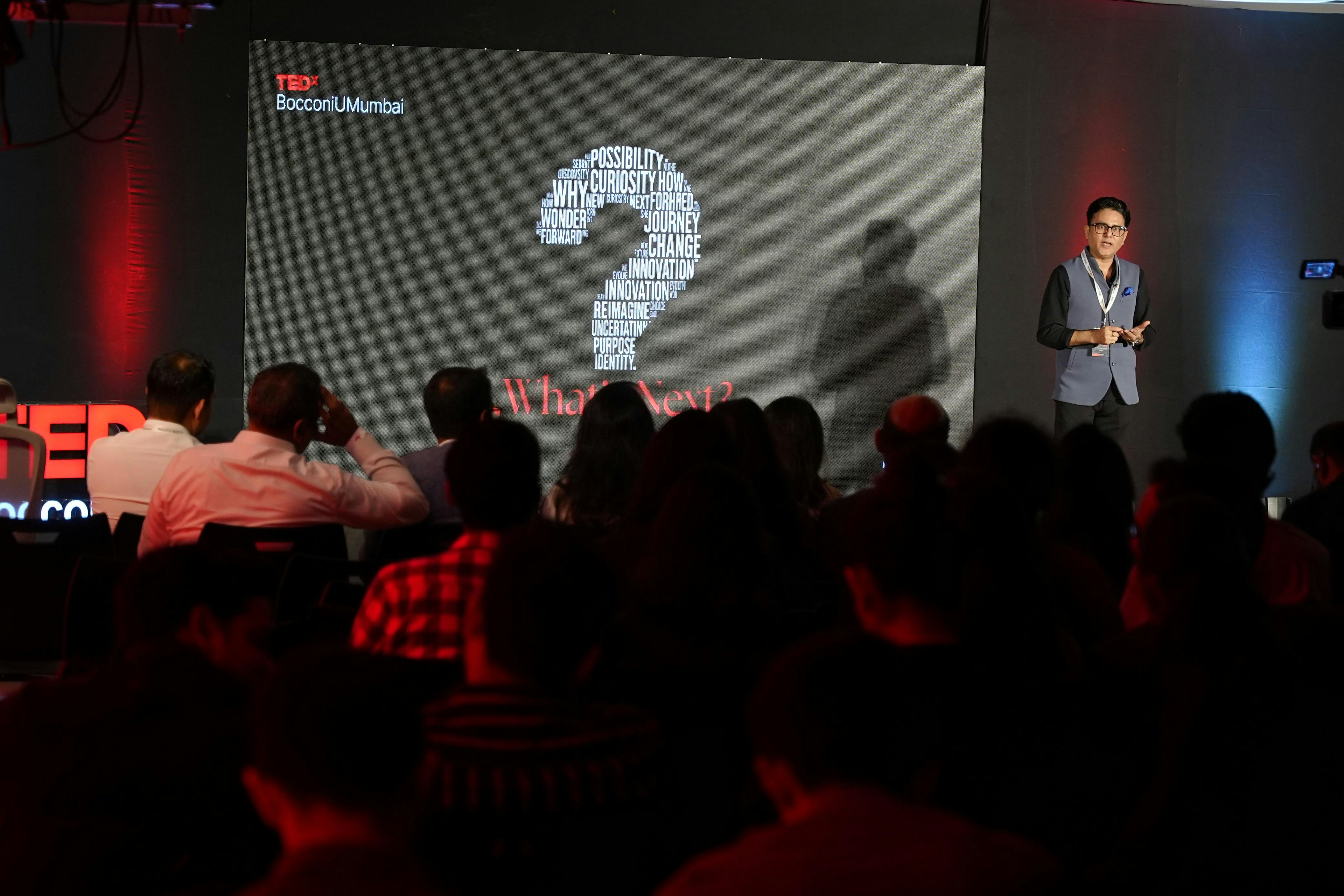 Celebrity astrologer Sundeep Kochar presenting his ideas at a TEDx event