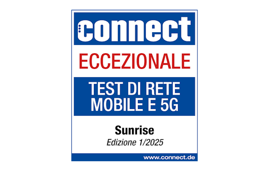 Sigillo Connect del test della rete mobile e 5G n. 1, 2025: Sunrise, eccezionale