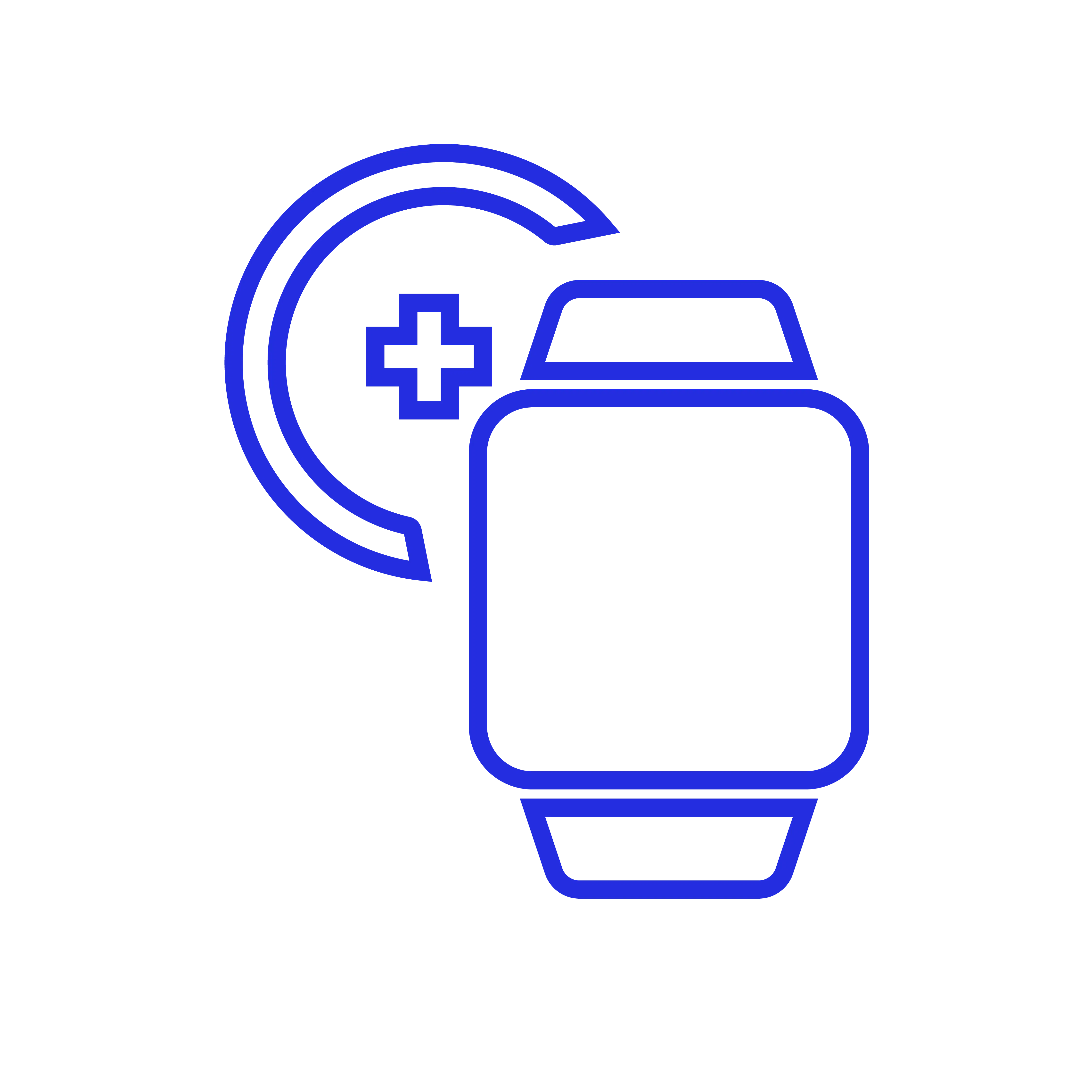 Smartwatch mit Pluszeichen Icon