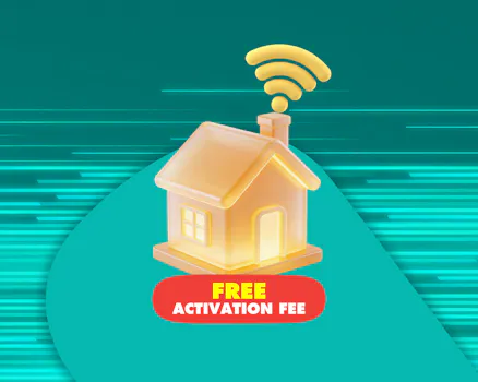 Illustration of a house with Wi-Fi symbol