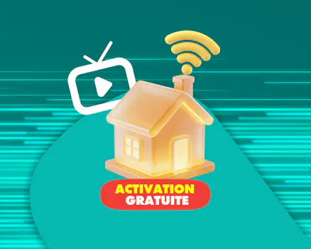Illustration d’une maison avec un symbole TV et Wi‑Fi