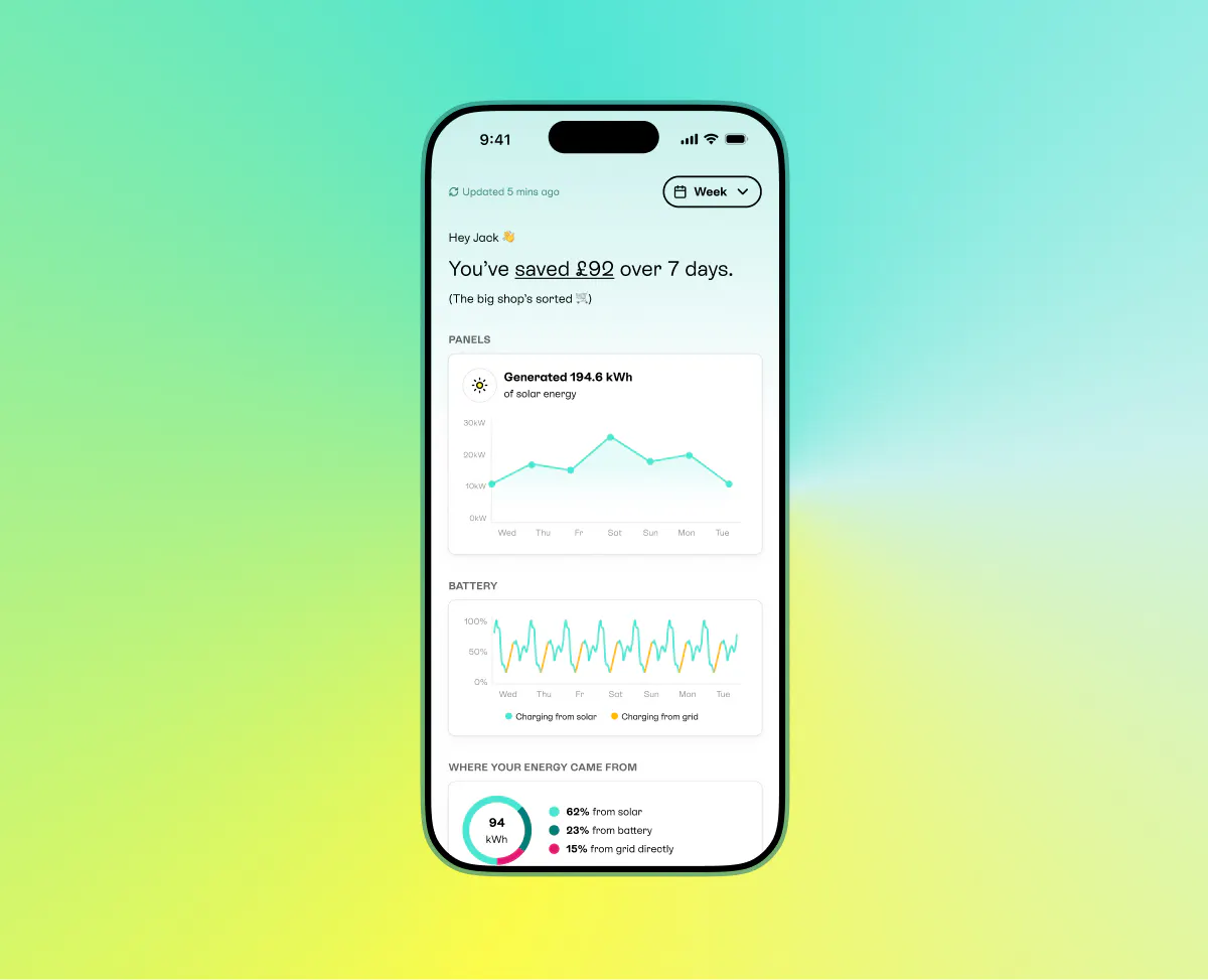 Image of Sunsave app in iphone device