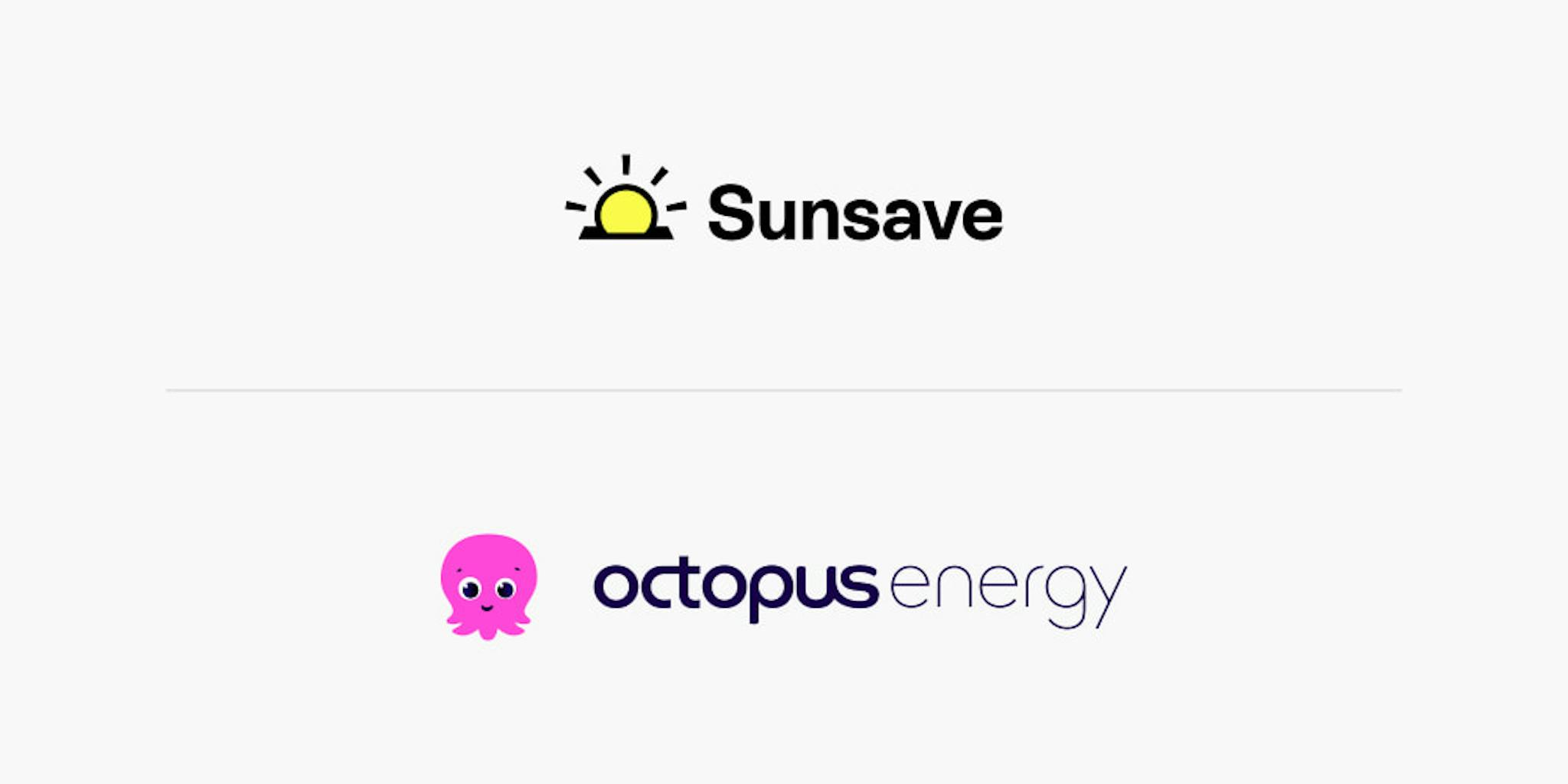 Sunsave logo on top of the Octopus Energy logo