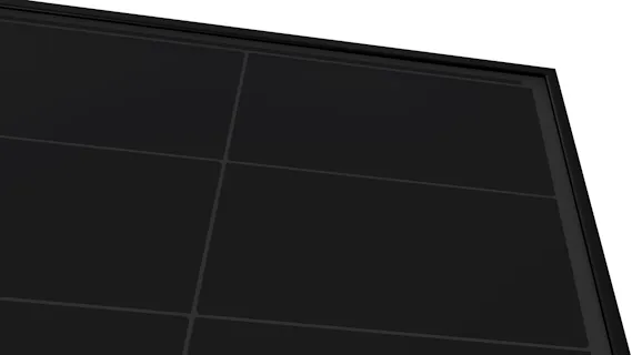 a black solar panel against a white background