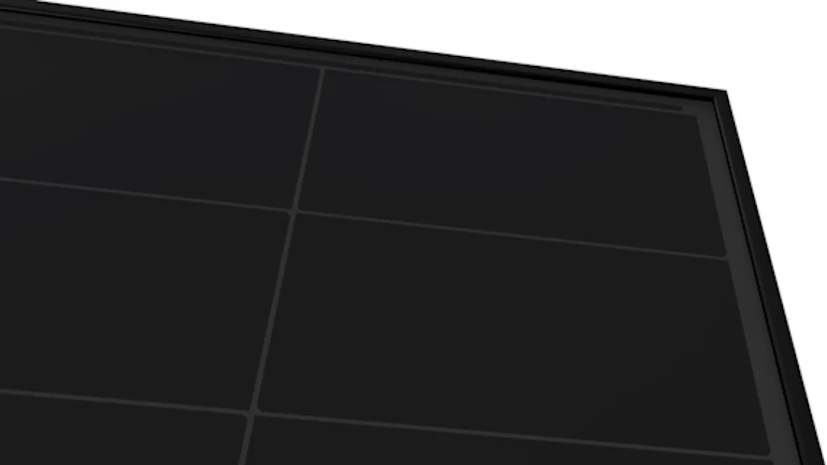 a black solar panel against a white background
