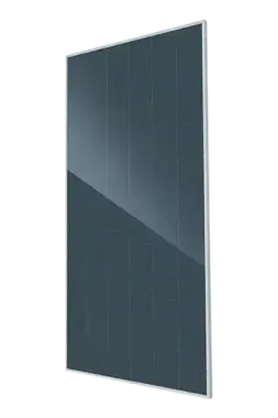a black solar panel's front side against a white background