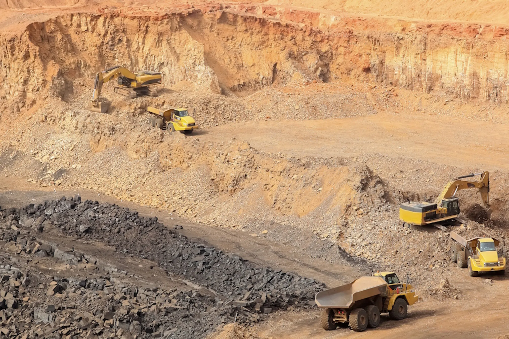 An aerial shot of a manganese mining operation in South Africa