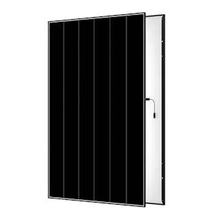 a black solar panel's front and back sides against a white background