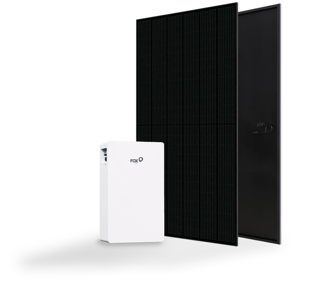 Home battery and two solar panels