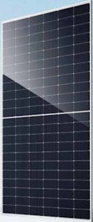 the front of a black solar panel with silver framing