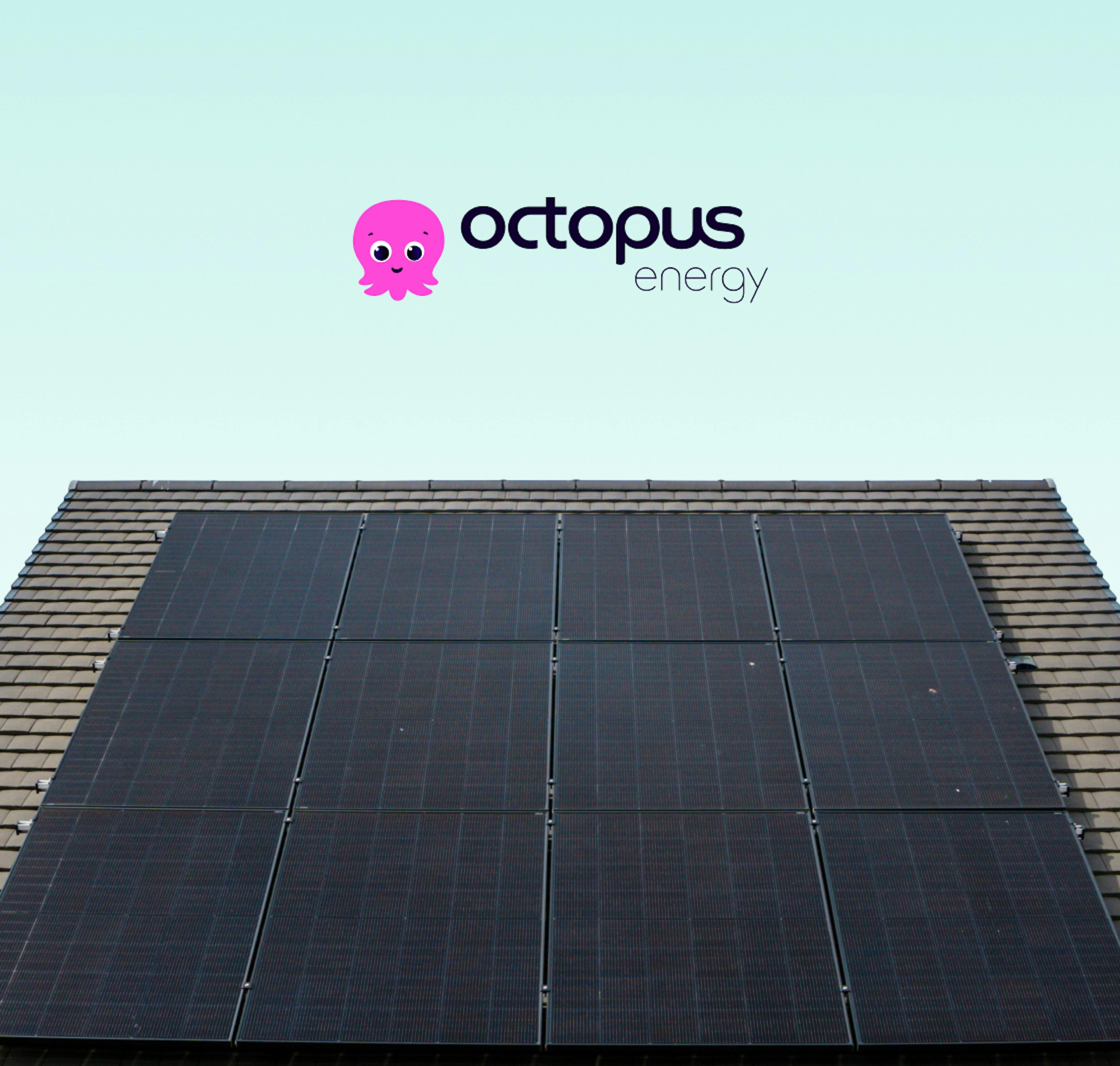 Octopus Energy logo and solar panels