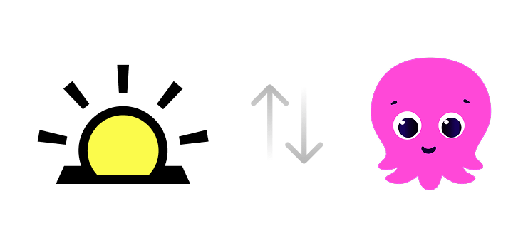 Sunsave logo and Octopus Energy logo, with some arrows representing tariff prices