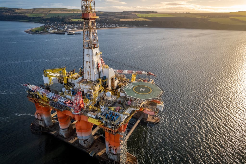 An oil rig in the north sea