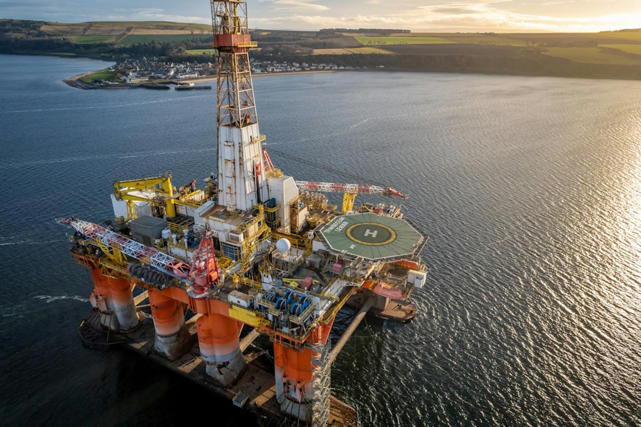 An oil rig in the north sea