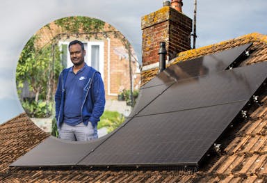 Customer with solar panels installed on their house