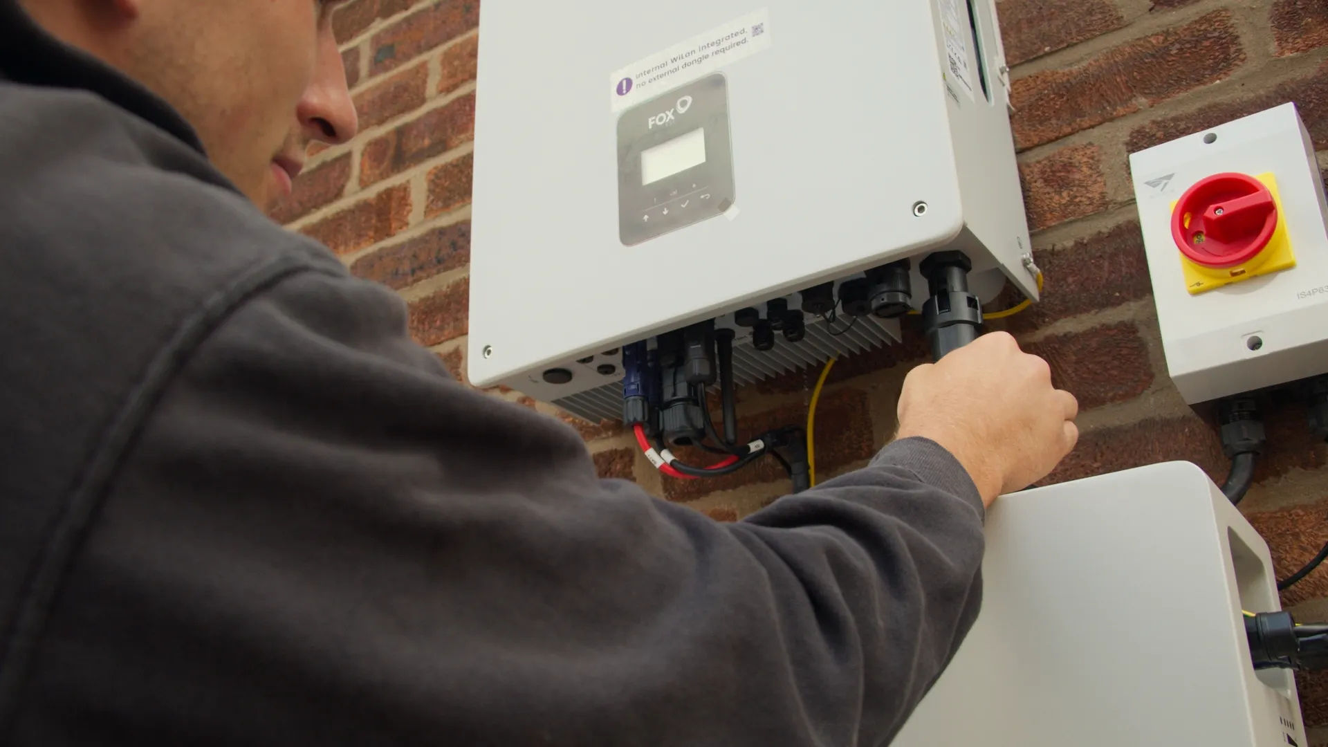 A home battery being installed