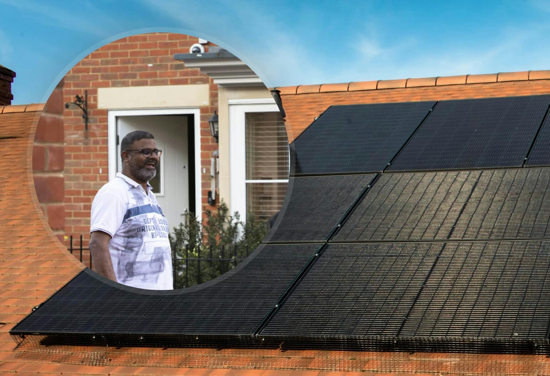 Customer with solar panels installed on their house